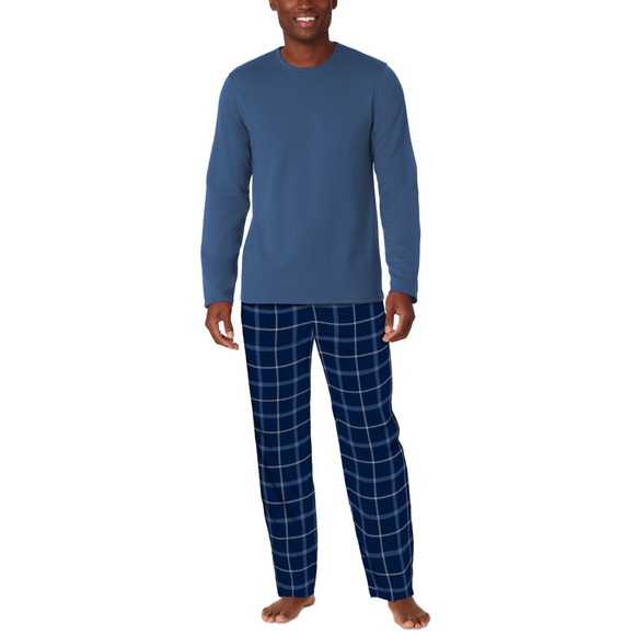 Cuddl Duds Men Long Sleeve Cozy Lodge 2-Pc. Blue Plaid Size XL - Picture 1 of 1